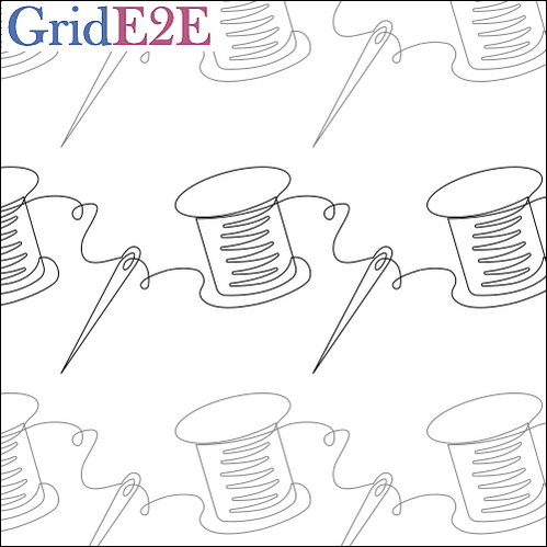 Sewing Needle and Thread - Quilting Pantograph Pattern ...