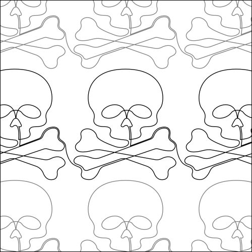 Skull and Crossbones - quilting pantograph