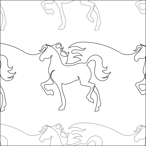 Stallion Horse Cimmaron - Quilting Pantograph Pattern ...