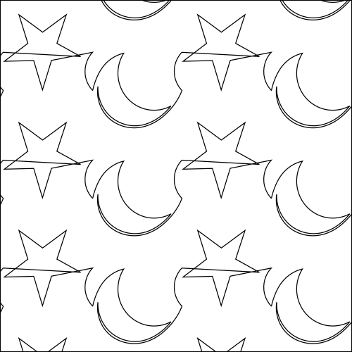 Stars and Moons - quilting pantograph