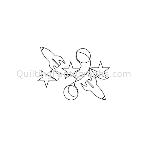 Stars and Rockets - quilting pantograph