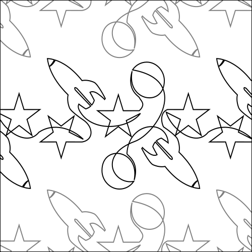 Stars and Rockets - quilting pantograph