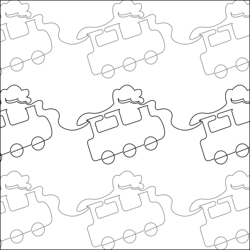 Steam Trains - Quilting Pantograph Pattern — QuiltingPantographs.com