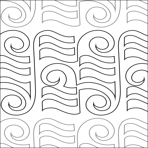Swirly Ribbons - quilting pantograph