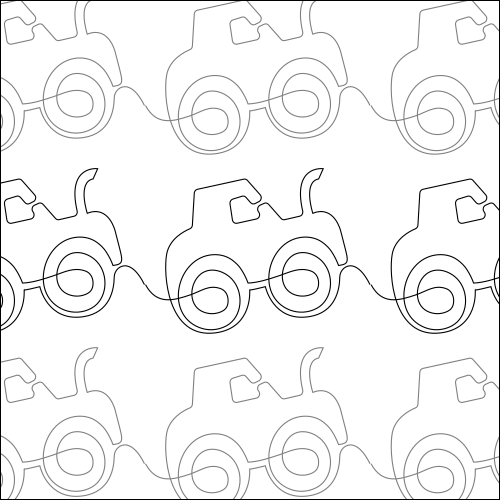Tractor Parade - quilting pantograph