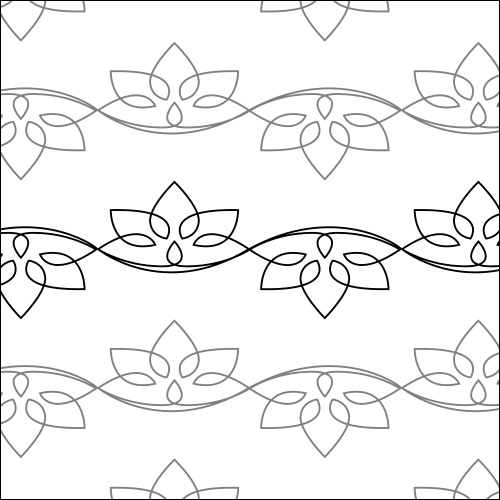 Trillium Flower Leaves - quilting pantograph