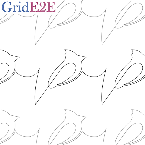 Winter Cardinals - quilting pantograph