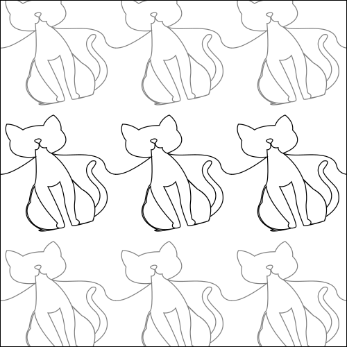 Xander's Kona Cat - quilting pantograph