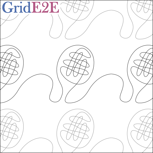 Xander's Tennis Racket - quilting pantograph