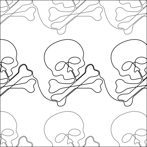 Zekey's Scary Skull - quilting pantograph