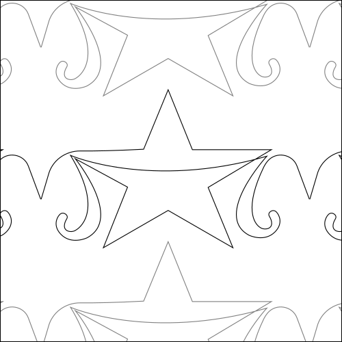 Stars and Ribbons - quilting pantograph