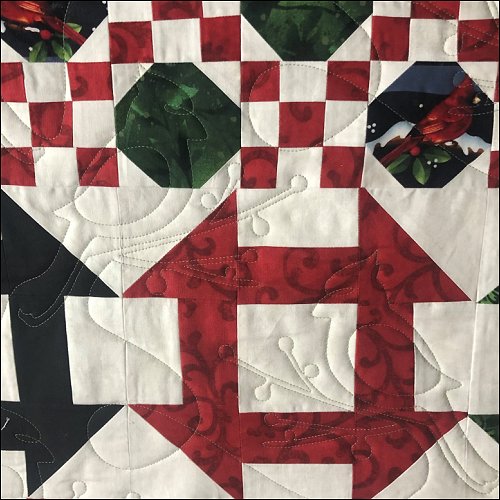 Christmas Cardinal Twins - quilting pantograph