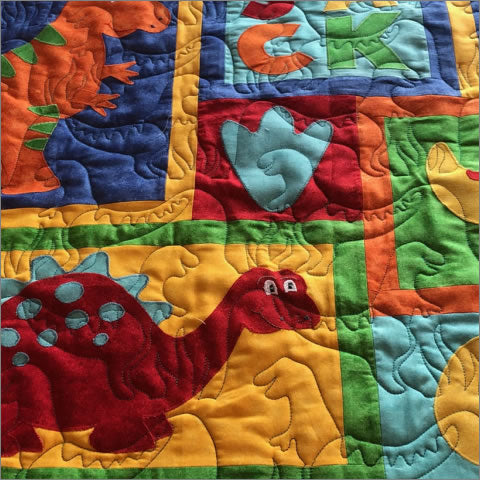 Xander's Dinosaur- quilting pantograph