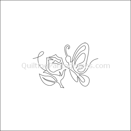 Butterfly Rose Border - quilting pantograph