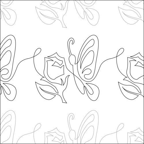 Butterfly Rose Border - quilting pantograph