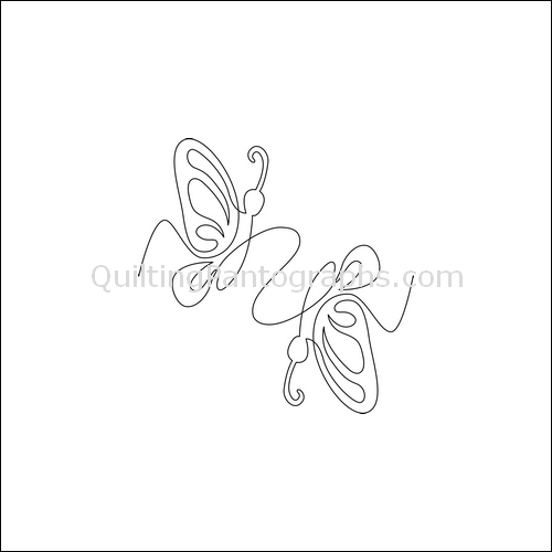 Butterfly Rose Flip - quilting pantograph