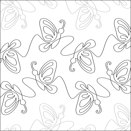 Butterfly Rose Flip - quilting pantograph