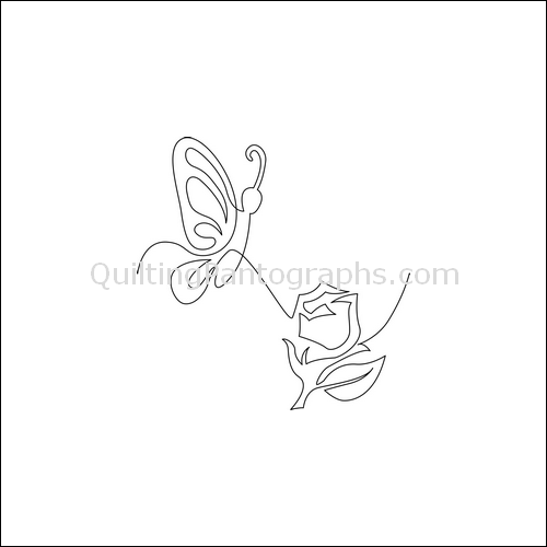 Butterfly Rose - quilting pantograph