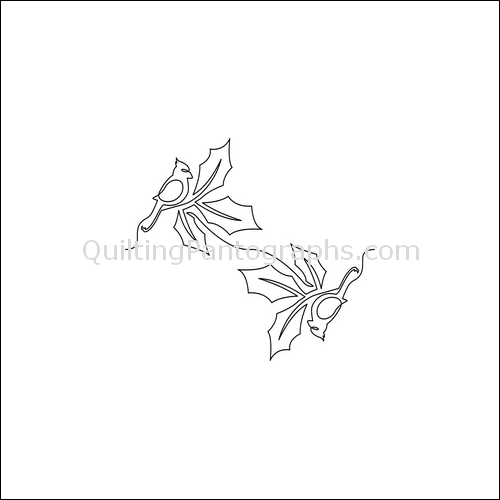 Christmas Cardinal Flip - quilting pantograph