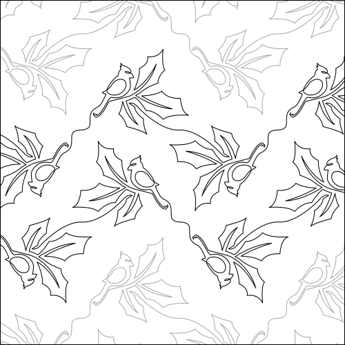 Christmas Cardinal Flip - quilting pantograph