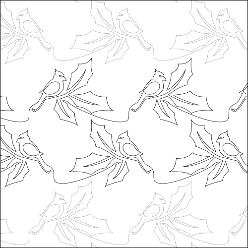 Christmas Cardinal - quilting pantograph