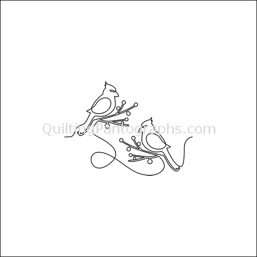 Christmas Cardinal Twins - quilting pantograph