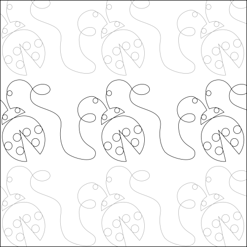 Ladybug Garden - quilting pantograph