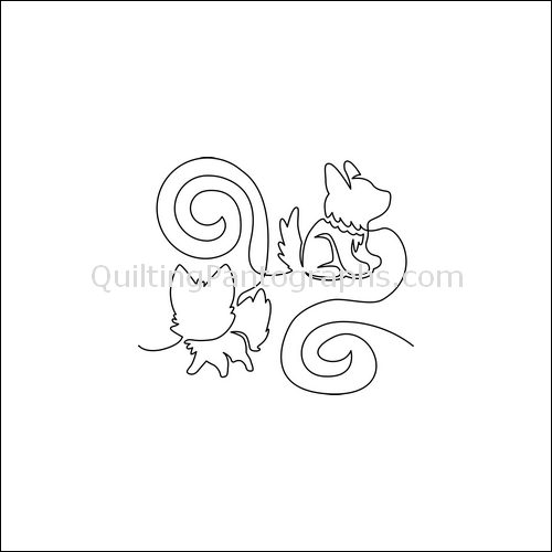 Puppy and Kitty - quilting pantograph