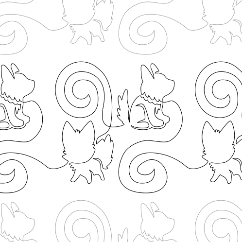 Puppy and Kitty - quilting pantograph