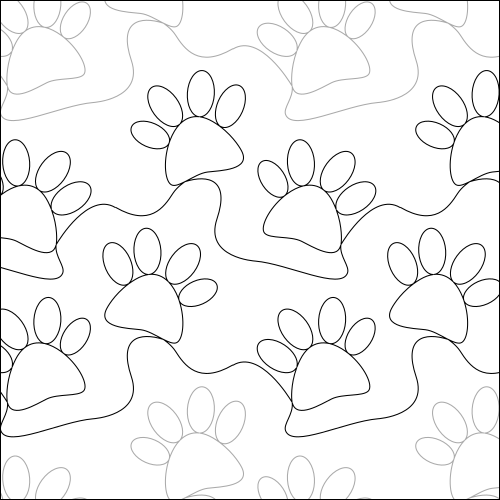 Rizzo's Paw Prints - quilting pantograph