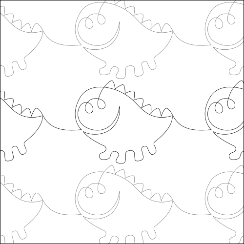 Happy Dinosaur - quilting pantograph