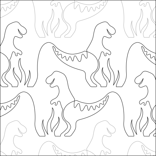 Xander's Dinosaur- quilting pantograph
