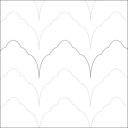 Clams Low Nest - quilting pantograph