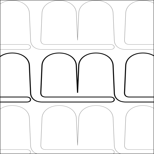 Clamshell Double - quilting pantograph