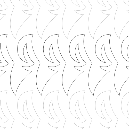 Shark Tail High- quilting pantograph