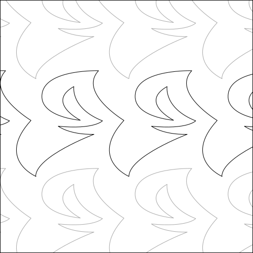 Shark Tail Low - quilting pantograph