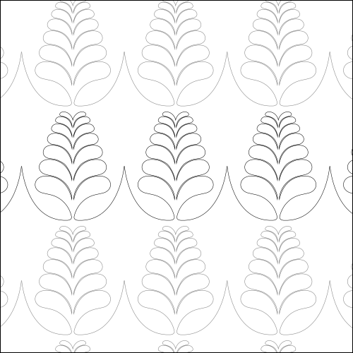 Acorn Feathers - quilting pantograph