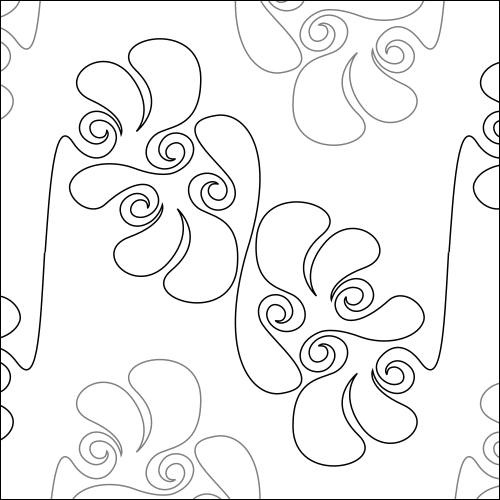 Fancy Feathers Flip - quilting pantograph