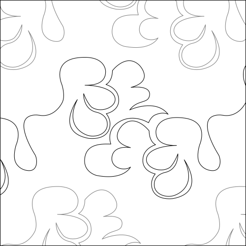 Feather Wave Flip - quilting pantograph