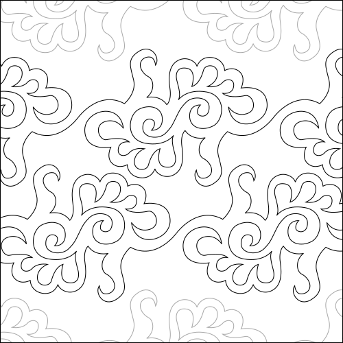 Feathers and Hooks - Quilting Pantograph Pattern — QuiltingPantographs.com