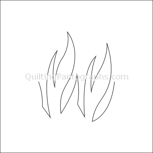 Fire Flames High - quilting pantograph