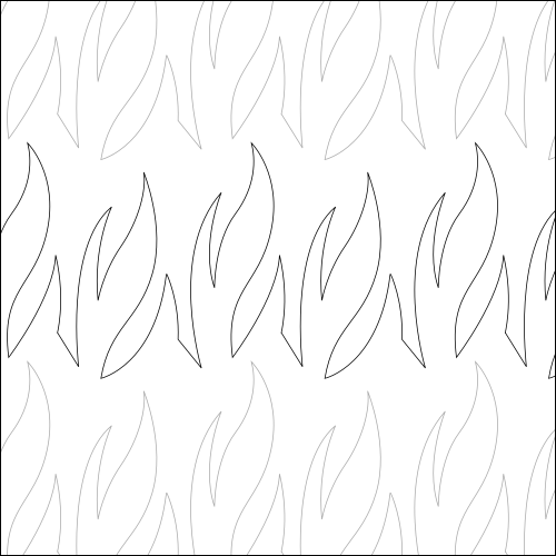 Fire Flames High - quilting pantograph