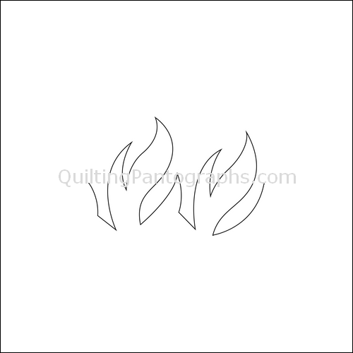 Fire Flames Low - quilting pantograph