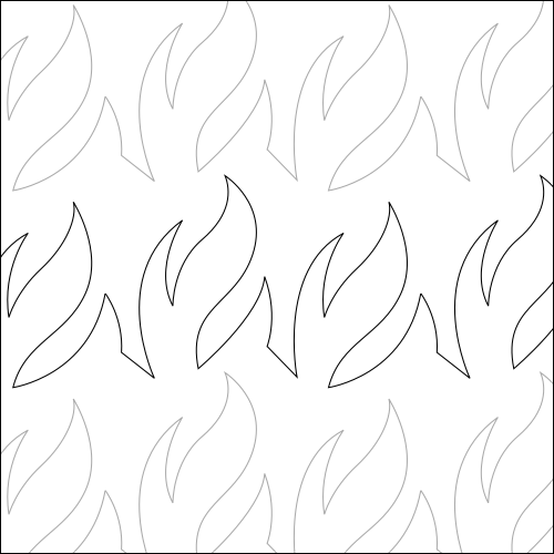 Fire Flames Low - quilting pantograph