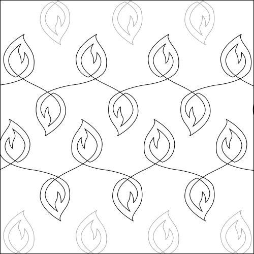 Flame Leaves - quilting pantograph