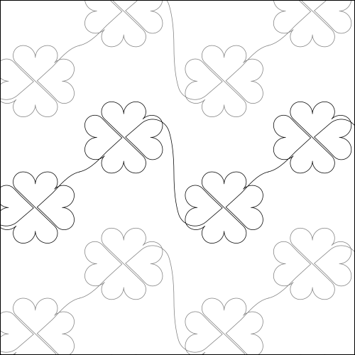 Flowering Hearts - quilting pantograph