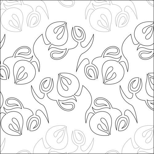 Twirling Tulip Flip - quilting pantograph