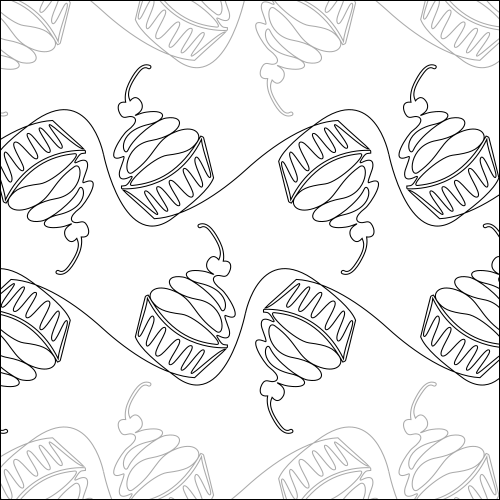 Cherry Cupcakes - quilting pantograph
