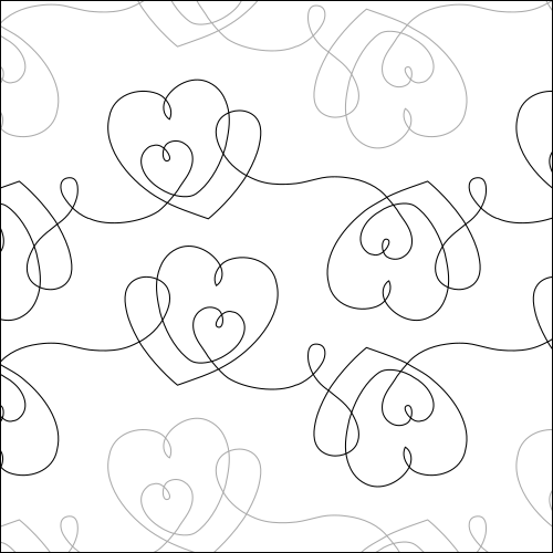 Heart Flip- quilting pantograph