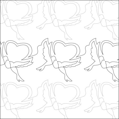 Love Birds - quilting pantograph